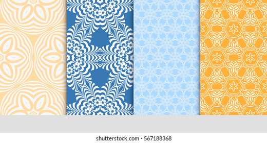 set of Lace seamless pattern with floral ornament. Creative Vector illustration. for design invitation, background, wallpaper