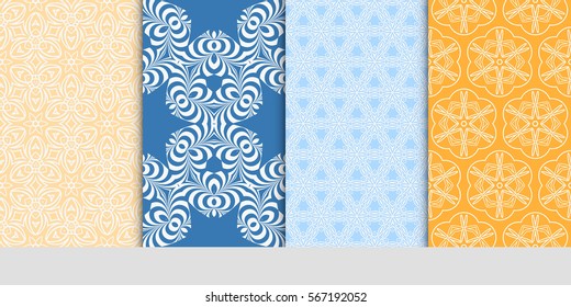 set of Lace seamless pattern with floral ornament. Creative Vector illustration. for design invitation, background, wallpaper