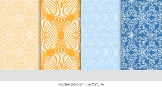 set of Lace seamless pattern with floral ornament. Creative Vector illustration. for design invitation, background, wallpaper