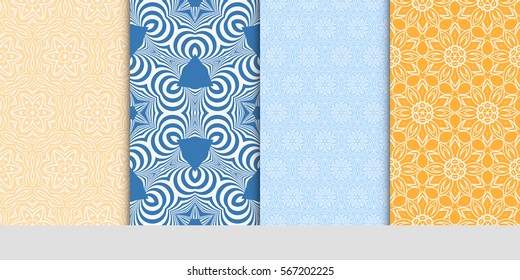 set of Lace seamless pattern with floral ornament. Creative Vector illustration. for design invitation, background, wallpaper