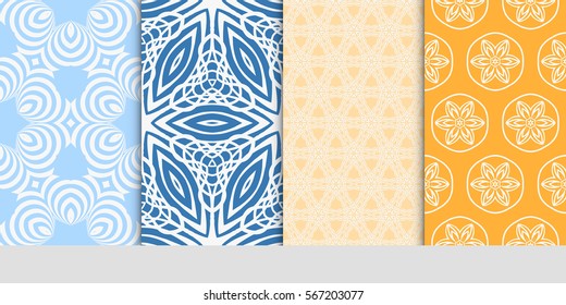set of Lace seamless pattern with floral ornament. Creative Vector illustration. for design invitation, background, wallpaper