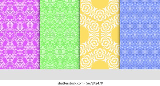 set of Lace seamless pattern. floral ornament. Creative Vector illustration. for design invitation, background, wallpaper