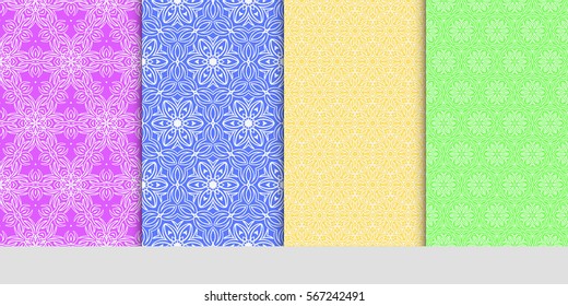 set of Lace seamless pattern. floral ornament. Creative Vector illustration. for design invitation, background, wallpaper