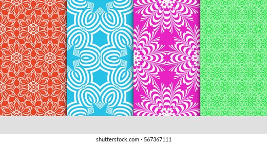 set of Lace seamless pattern. floral ornament. Creative Vector illustration. for design invitation, background, wallpaper
