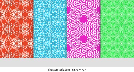 set of Lace seamless pattern. floral ornament. Creative Vector illustration. for design invitation, background, wallpaper