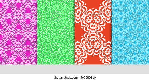 set of Lace seamless pattern. floral ornament. Creative Vector illustration. for design invitation, background, wallpaper
