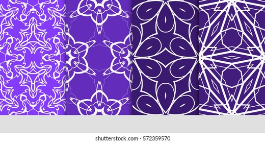 set of Lace seamless pattern. floral ornament. Creative Vector illustration. for design invitation, background, wallpaper