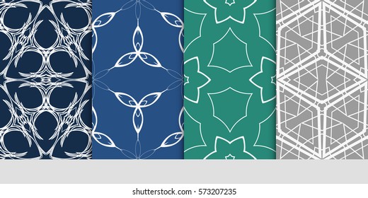 set of Lace seamless pattern. floral ornament. Creative Vector illustration. for design invitation, background, wallpaper