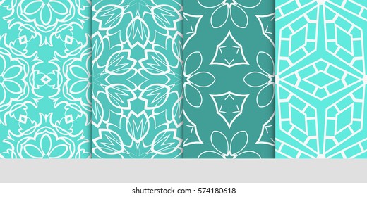 set of Lace seamless pattern. floral ornament. Creative Vector illustration. for design invitation, background, wallpaper