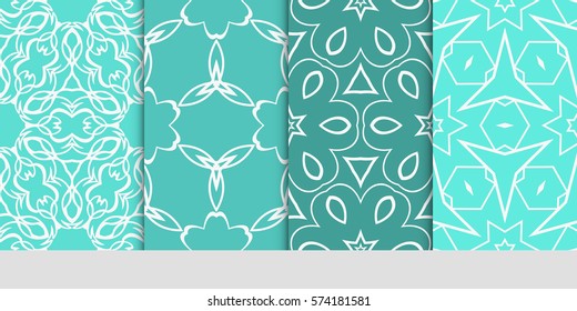 set of Lace seamless pattern. floral ornament. Creative Vector illustration. for design invitation, background, wallpaper