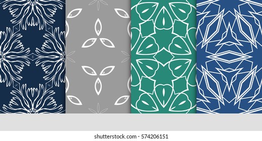 set of Lace seamless pattern. floral ornament. Creative Vector illustration. for design invitation, background, wallpaper