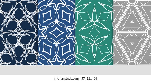 set of Lace seamless pattern. floral ornament. Creative Vector illustration. for design invitation, background, wallpaper