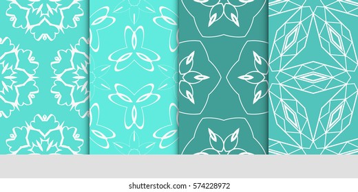 set of Lace seamless pattern. floral ornament. Creative Vector illustration. for design invitation, background, wallpaper