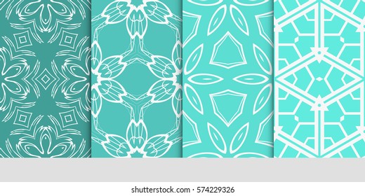 set of Lace seamless pattern. floral ornament. Creative Vector illustration. for design invitation, background, wallpaper