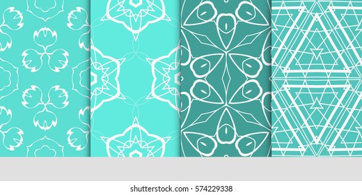 set of Lace seamless pattern. floral ornament. Creative Vector illustration. for design invitation, background, wallpaper