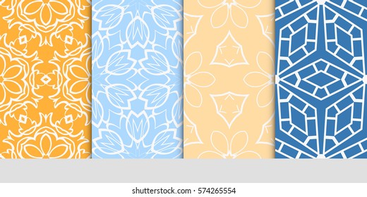 set of Lace seamless pattern. floral ornament. Creative Vector illustration. for design invitation, background, wallpaper