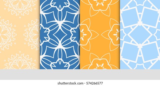 set of Lace seamless pattern. floral ornament. Creative Vector illustration. for design invitation, background, wallpaper