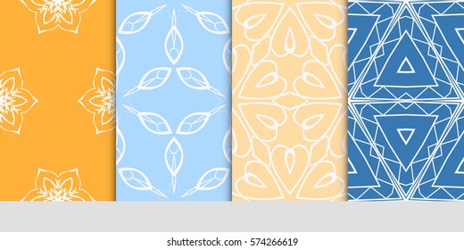 set of Lace seamless pattern. floral ornament. Creative Vector illustration. for design invitation, background, wallpaper
