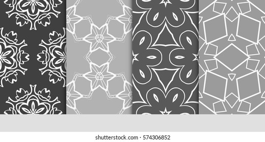 set of Lace seamless pattern. floral ornament. Creative Vector illustration. for design invitation, background, wallpaper