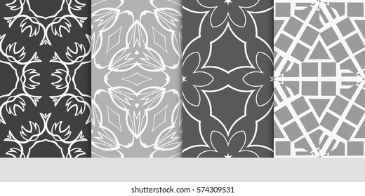 set of Lace seamless pattern. floral ornament. Creative Vector illustration. for design invitation, background, wallpaper