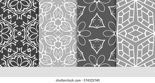 set of Lace seamless pattern. floral ornament. Creative Vector illustration. for design invitation, background, wallpaper