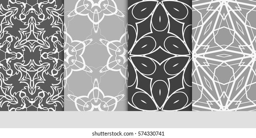 set of Lace seamless pattern. floral ornament. Creative Vector illustration. for design invitation, background, wallpaper