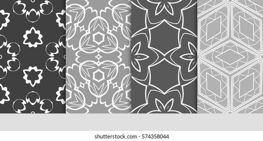 set of Lace seamless pattern. floral ornament. Creative Vector illustration. for design invitation, background, wallpaper