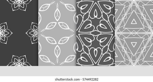 set of Lace seamless pattern. floral ornament. Creative Vector illustration. for design invitation, background, wallpaper