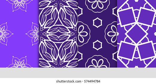 set of Lace seamless pattern. floral ornament. Creative Vector illustration. for design invitation, background, wallpaper