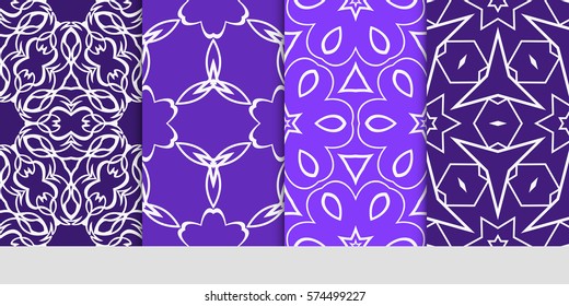 set of Lace seamless pattern. floral ornament. Creative Vector illustration. for design invitation, background, wallpaper