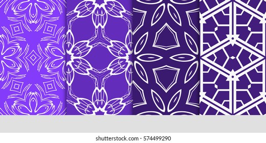 set of Lace seamless pattern. floral ornament. Creative Vector illustration. for design invitation, background, wallpaper