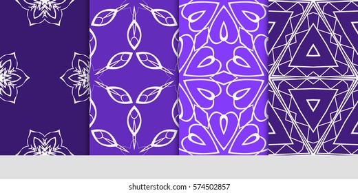 set of Lace seamless pattern. floral ornament. Creative Vector illustration. for design invitation, background, wallpaper