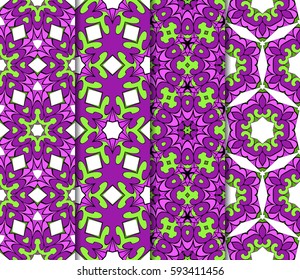 set of Lace seamless pattern with floral ornament. Creative Vector illustration.