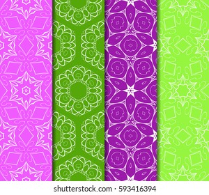 set of Lace seamless pattern. floral ornament. Creative Vector illustration. for design invitation, background, wallpaper