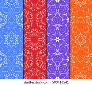 set of Lace seamless pattern. floral ornament. Creative Vector illustration. for design invitation, background, wallpaper
