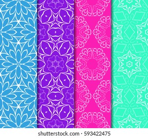 set of Lace seamless pattern. floral ornament. Creative Vector illustration. for design invitation, background, wallpaper