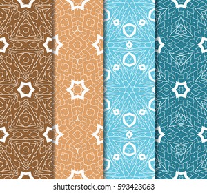 set of Lace seamless pattern. floral ornament. Creative Vector illustration. for design invitation, background, wallpaper