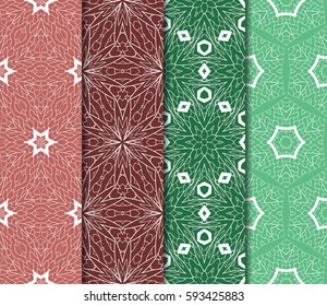 set of Lace seamless pattern. floral ornament. Creative Vector illustration. for design invitation, background, wallpaper
