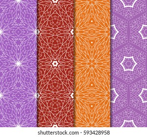 set of Lace seamless pattern. floral ornament. Creative Vector illustration. for design invitation, background, wallpaper