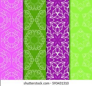 set of Lace seamless pattern. floral ornament. Creative Vector illustration. for design invitation, background, wallpaper