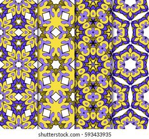 set of Lace seamless pattern with floral ornament. Creative Vector illustration.