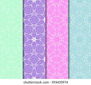 set of Lace seamless pattern. floral ornament. Creative Vector illustration. for design invitation, background, wallpaper