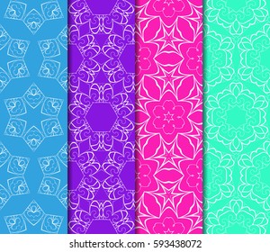 set of Lace seamless pattern. floral ornament. Creative Vector illustration. for design invitation, background, wallpaper