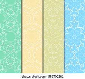 set of Lace seamless pattern. floral ornament. Creative Vector illustration. for design invitation, background, wallpaper