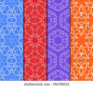 set of Lace seamless pattern. floral ornament. Creative Vector illustration. for design invitation, background, wallpaper