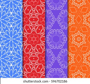 set of Lace seamless pattern. floral ornament. Creative Vector illustration. for design invitation, background, wallpaper