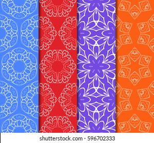 set of Lace seamless pattern. floral ornament. Creative Vector illustration. for design invitation, background, wallpaper