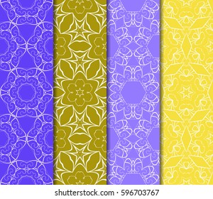 set of Lace seamless pattern. floral ornament. Creative Vector illustration. for design invitation, background, wallpaper