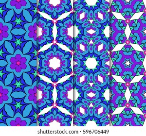 set of Lace seamless pattern with floral ornament. Creative Vector illustration.