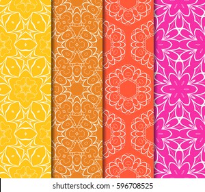set of Lace seamless pattern. floral ornament. Creative Vector illustration. for design invitation, background, wallpaper